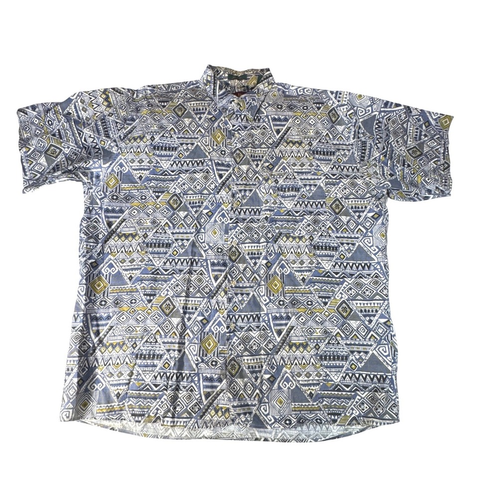 JOS A Bank Sportswear Mens Size‎ L Short Sleeve Button Up Shirt Geometric Print